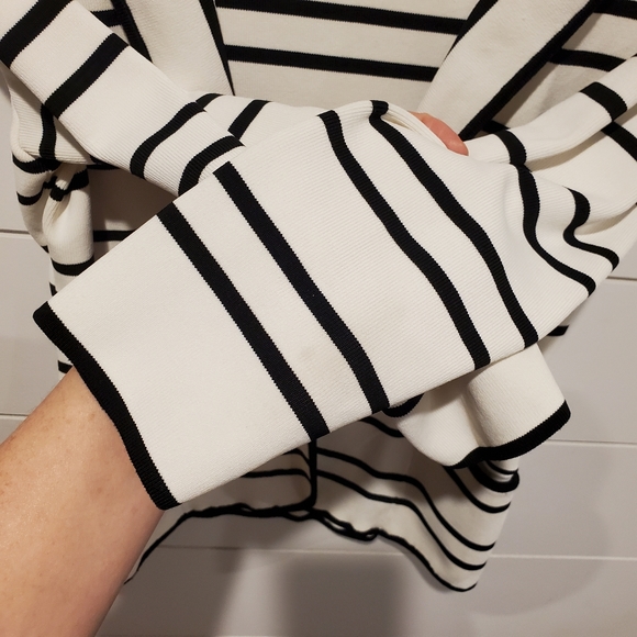 Pink tartan xs cardigan white black stripe jacket office dressy fitted preppy - Picture 4 of 16